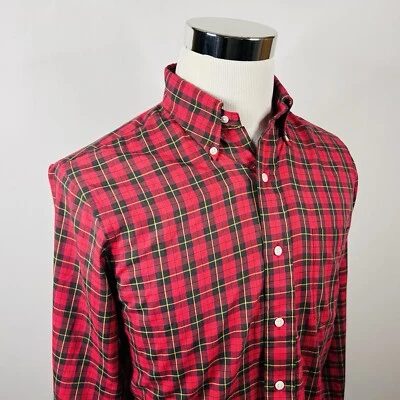 Gant 15 33 Blazer Plaid Dress Shirt Red Green Yellow Cotton Blend Button Down - Image 1 of 4