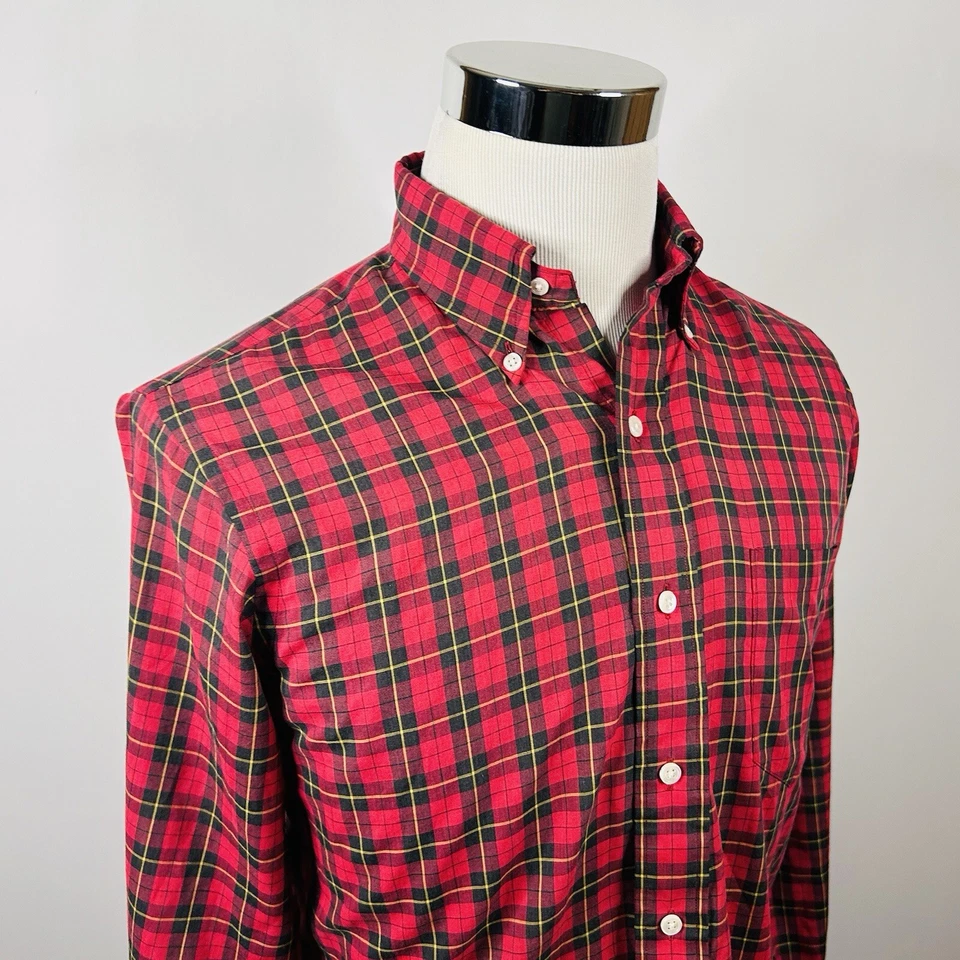 Gant 15 33 Blazer Plaid Dress Shirt Red Green Yellow Cotton Blend Button Down - Image 1 of 4