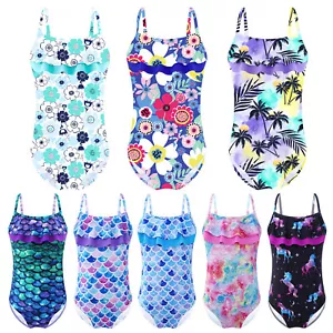 DE Mädchen Badeanzug Einteiler Bademode Schwimmanzug Swimsuit Badekleidung - Bild 1 von 63