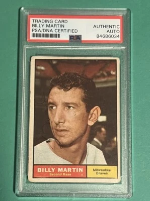 Autógrafo firmado por Billy Martin 1961 Topps #89 PSA/DNA PSA AUTÉNTICO AUTO Foto 1 de 2