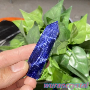 A+ Natural Sodalite Obelisk Quartz Crystal Mini Wand Point Tower Healing 1pc - Picture 1 of 11