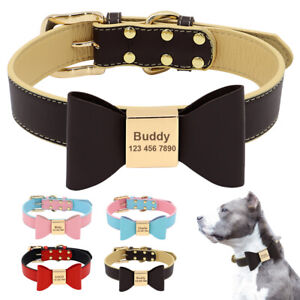 Collar de Perro Personalizado Cuero Estilo Gato Grabada Personalizada Cualquier Nombre Lindo Perro ID
