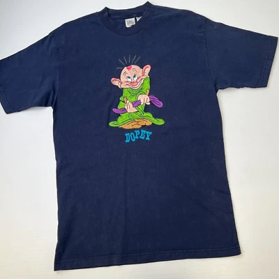 Vintage Dopey Shirt Men Extra Large Spell Out Blushing Kiss Drawf Hype Core Go Foto 1 de 4