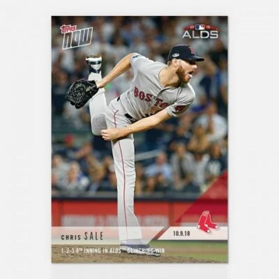Chris Sale 1-2-3 8th Inning in ALDS Clinching Win Topps Now 2018 MLB Card #872 - Image 1 of 2