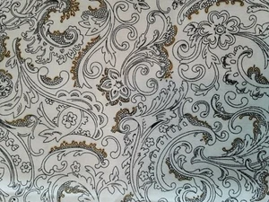 Connecting Threads Royal Tea Cotton Fabric English Breakfast Ivory Black 1 Yd 42 - Picture 1 of 10