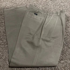 Vintage Lucchese 36x32 Mens Khaki Formal Western Work Pants Pleated Beige Canvas - Picture 1 of 5