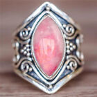 Bague personnalisée femme en cristal rose Marquise zircon déclaration bijoux taille 9