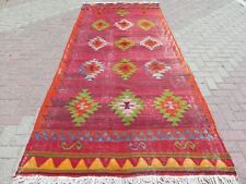 Area Rug, Boho Rug, Vintage Rug, Wool Rug, Anatolia Rugs For Livingroom 58"x138"