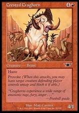1x FOIL Crested Craghorn Legions MtG Magic Red Common 1 x1 Card Cards
