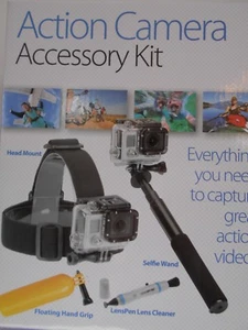 Action camera Accessory Kit Platinum Plus By Sunpak Selfie Wand Head Mount 4 pc - Picture 1 of 4