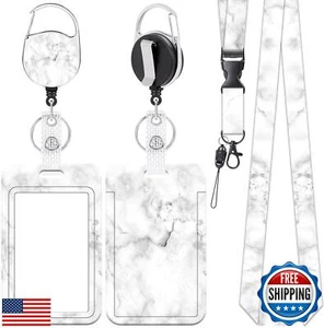 Retractable ID Badge Holder with Breakaway Lanyard,Heavy Duty Badge Reel,360 - Picture 1 of 5