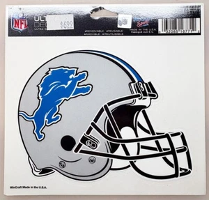 Detroit LIONS FOOTBALL HELMET Vinyl Decal 6" Clear NFL Car Window Sticker - Picture 1 of 1