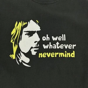 Nirvana Nevermind Black T-Shirt Size Large Mens Kurt Cobain Forever 27 Hanes - Picture 1 of 9