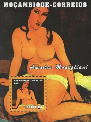 Famous Painter Amadeo Modigliani Art Souvenir Sheet MNH - Image 1 of 2