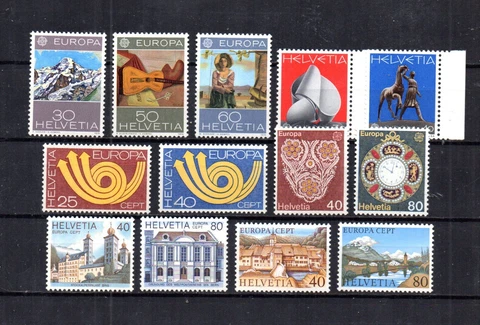 SWITZERLAND. COLLECTION OF 13 DIFFERENT MODERN ISSUES. MNH, OG Cover