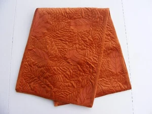 Tommy Bahama Velvet Quilted Table Runner Burnt Orange Autumn Fall Leaves 14"x73" - Picture 1 of 3
