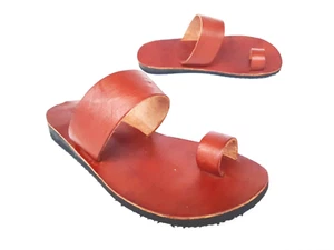 Braune handgefertigte Zehenring-Sandalen aus weichem Leder, US-Damengrößen 5–10 - Bild 1 von 9