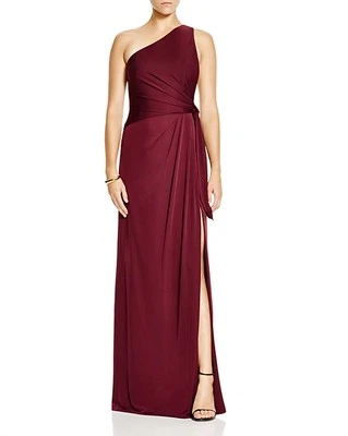 JILL STUART ~ Vestido de Noche Jersey Púrpura Ciruela Un Hombro Abertura Lateral 8 NUEVO $378 Foto 1 de 4