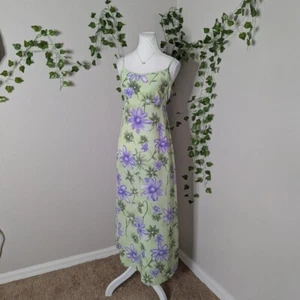 vintage y2k maxi length green floral dress - vintage no boundaries - Picture 1 of 3