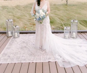 SZ 16 IVORY Mermaid Wedding Dress 2024 Sexy Lace With Trail - Picture 1 of 3