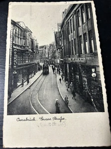 German 1934 OLD POSTCARD TO USA Cancelled Stamp Osnabruck, Grosse Srafse VGC - Picture 1 of 3