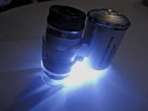 1- 60x Mikroskop Blaulicht Weißlicht mit Koffer Taschenformat #Lot2 - Bild 1 von 5