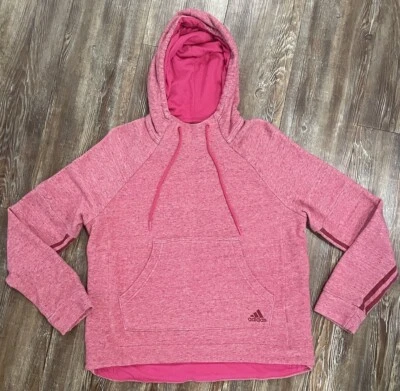 Adidas HoodieWomen's Size Large Pink Pullover Drawstring Yoga Workout Pilates - Image 1 of 4