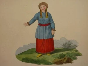 Costume of Russian Empire:Antique Print 1811 Tartar Girl/Kuznetsk/Shor/Russia - Picture 1 of 5