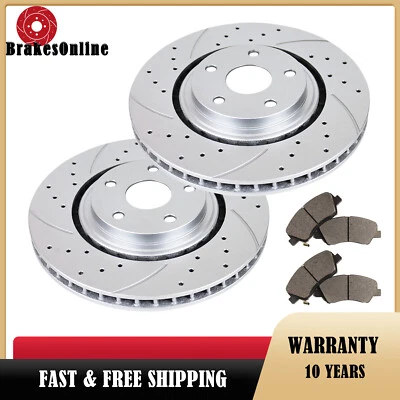 ​Pastillas de rotores de freno delanteros de 302 mm aptas para frenos Chrysler Town & Country 2008-2016 Foto 1 de 4