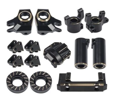 Black Brass Weights AR44 Axle C-hubs Link Mounts for Axial SCX10 II 90046 90047 - Image 1 of 4