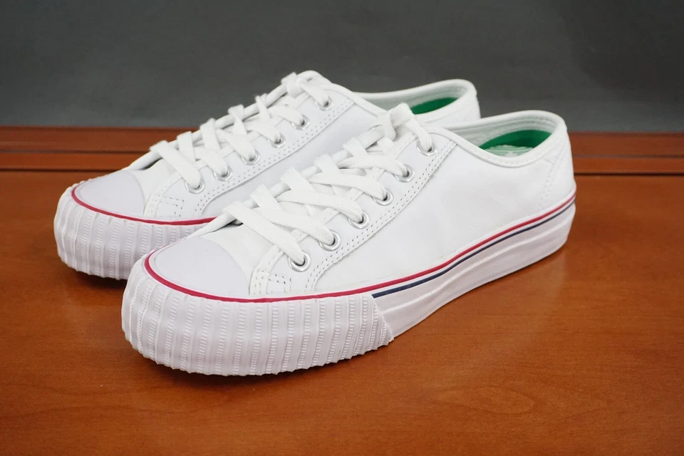 PF Flyers Center Lo Women's 8.5 White Leather Lace Up Casual Sneakers Shoes - Image 1 of 4