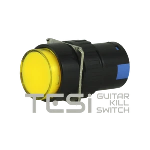 Tesi NELLI 16MM LED Pushbutton Momentary Guitar Kill Switch EVH Style Yellow - Picture 1 of 6
