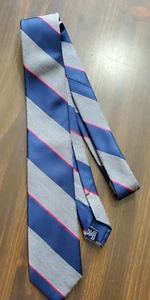 Ralph Lauren Chaps Neck Tie Blue Red Gray Stripe 56" x 3" Classic Vintage Preppy - Picture 1 of 5