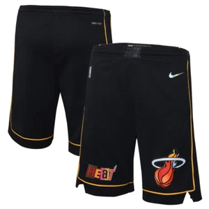 NIKE Miami Heat 2021/22 City Edition Courtside Swingman Shorts - Black YOUTH L - Picture 1 of 4