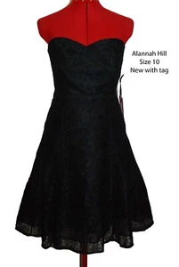 ALANNAH HILL -Stunning Black Lace Cocktail Formal Dress - Size 10 - NEW WITH TAG - Picture 1 of 13