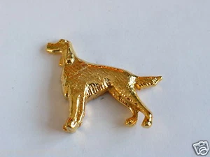 English Setter Dog Golden Pin --- Beautiful! Tie Tack - Picture 1 of 1