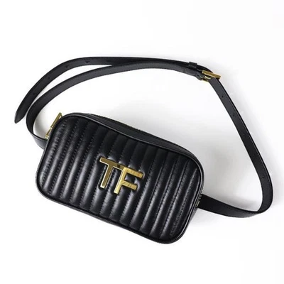 Bolso sin asas de cuero acolchado con logotipo TOM FORD L1411T ICL019 Foto 1 de 4