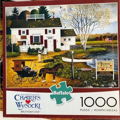 Charles Wysocki 1000 piezas rompecabezas “bedul point cove” carruaje de caballos arte popular Foto 1 de 4