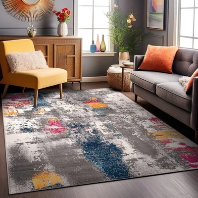 Rugshop Area Rugs 8X10 Cardiff Contemporary Abstract Carpet Rugs for Living Room