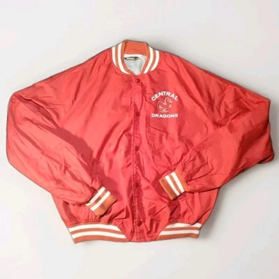 Vintage 60s Central High School Dragons Windbreaker Jacket Size Small Voltex - Image 1 of 4