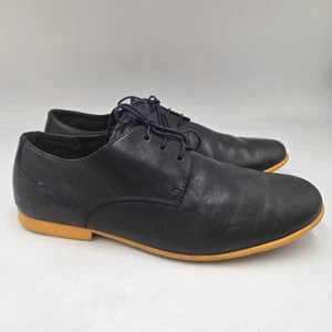 CAMPER Mens Oxford Shoes sz 8.5 EU 42 Black Leather Yellow Soles Dress Shoes - Picture 1 of 8