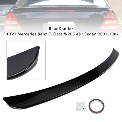 🏅 Gloss Black Rear Spoiler For Mercedes-Benz C-Class W203 01-07 Sedan Foto 1 de 4