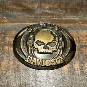 RARE Harley-Davidson Willie G. Skull Buckle Brass Plated 2008 - Picture 1 of 6
