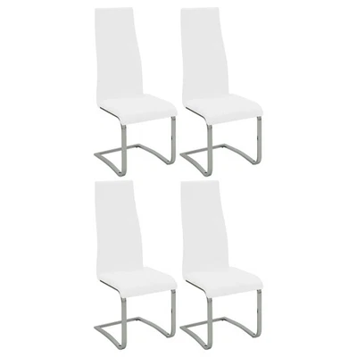 Montclair Upholstered Dining Side Chair (Set of 4) White / Chrome 47.25" x 29.50 - Image 1 of 4