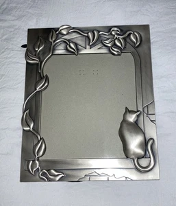 Zinn sitzende Katze Fensterleiste offen Bilderrahmen 8x10 Foto Royal limitiert Neu im Karton - Bild 1 von 4