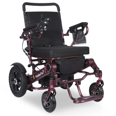 MobilityPlus+ Ultra-Light InstaSplit Electric Wheelchair Red | 4mph, 700W