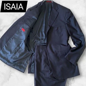 ISAIA Solid Suit Set Dark Navy Plain Size 52 - Picture 1 of 12