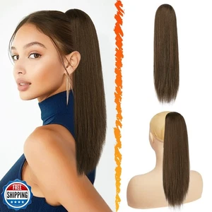BARSDAR Ponytail Extension - 16 Inch Short Straight Drawstring Ponytail Hair  - Picture 1 of 5