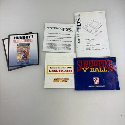 Lote de 6 folletos de instrucciones Nintendo DS/Lite/Super Spike V'Ball/Nintendo Power Foto 1 de 3