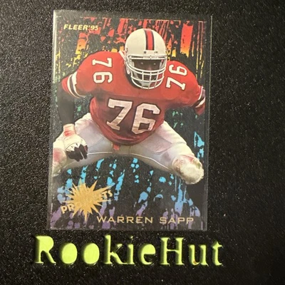 WARREN SAPP 1995 Fleer NFL Rookie Prospects Insert Miami Florida Tampa Bay HOF - Image 1 of 2